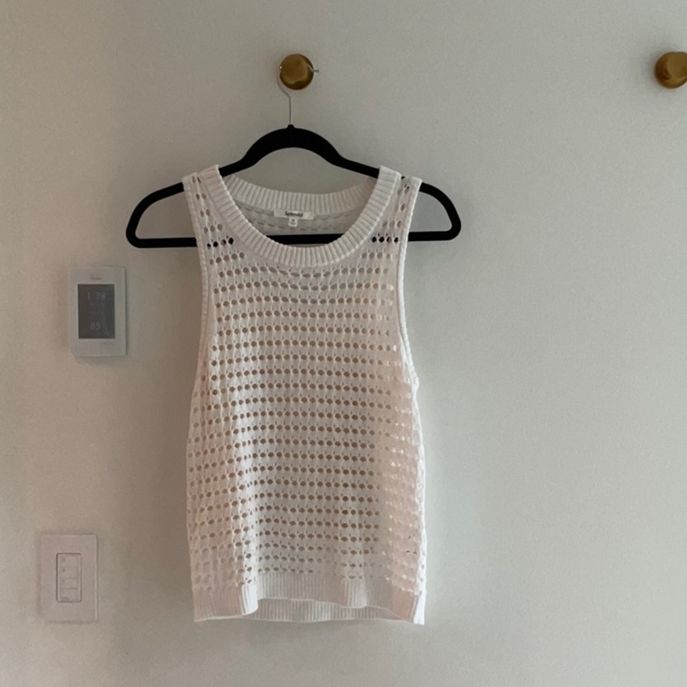 Splendid White Cropped Sleeveless Tank Top